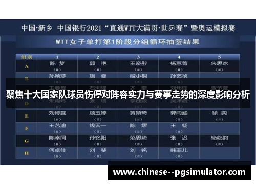 聚焦十大国家队球员伤停对阵容实力与赛事走势的深度影响分析